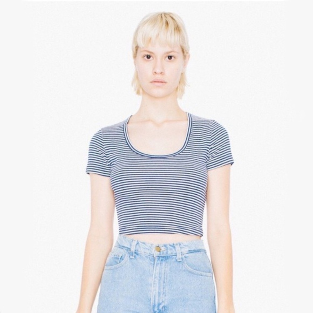 American Apparel Striped Rib Crop Top